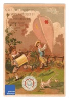 Chromo Fil à Coudre Vander Smissen Mercerie Calendrier 1883 Cerf-volant Victorian Trade Card Sewing Thread Kite A15-39 - Sonstige & Ohne Zuordnung