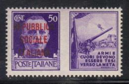 Z997A - RSI , Propaganda Di Guerra " Armi E Cuori..." : Il 50 Cent Violetto ** MNH - Kriegspropaganda