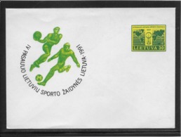 Thème Football - Lituanie Entier Postal - Brieven En Documenten