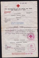 MILITARIA BRIXHAM MESSAGE CROIX ROUGE RED CROSS LETTRE COVER 1942 TO BRUGGE ( BRUGES ) DIVERS TAMPON - CENSURE - Historische Documenten