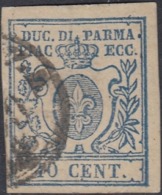 Parma , 40 Cent II Tipo Zero Stretto Azz. N.11b, Emilio Diena Esteso, Cv 1250 - Parme