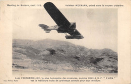 MONACO- MEETING DE MONACO AVRIL 1913 , AVIATEUR WEYMANN , PRIME DANS LA COURSE CROISIERE - Other & Unclassified