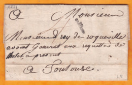 1771 - Marque Postale DE CASTRES, Tarn Sur Lettre Avec Corresp De Mazamet Vers Toulouse , Haute Garonne - 1701-1800: Vorläufer XVIII