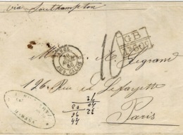 1866- Envelopp From Habana "via Southampton " With G B / 1f 60 C + French Postal 10 D.to Paris - Vorphilatelie