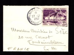 Côte Des Somalis Sur Mignonette Au Tarif 15F FIDES Oblit. DJIBOUTI 27-12-1957  TTB - Briefe U. Dokumente