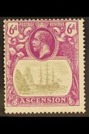 1924-33 6d Grey-black And Bright Purple "Cleft Rock" Variety, SG 16c, Lightly Hinged Mint, Centred To Upper Left. For Mo - Ascensione