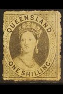 QUEENSLAND 1862-67 1s Grey Chalon, SG 29, Mint With Good Colour And Large Part Gum, Light Toning. For More Images, Pleas - Other & Unclassified
