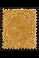 TASMANIA 1871-78 4d Buff Perf 12, SG 153, Very Fine Never Hinged Mint. Superb. For More Images, Please Visit Http://www. - Andere & Zonder Classificatie