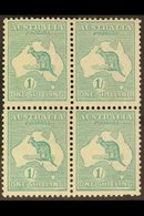 1915-27 1s Blue-green Roo, Die IIB, SG 40b, BLOCK OF FOUR Mint (two Stamps Never Hinged), Short Perf At Base. For More I - Sonstige & Ohne Zuordnung