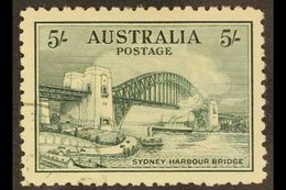 1932 5s Blue-green Sydney Harbour Bridge, SG 143, Very Fine CTO Used. For More Images, Please Visit Http://www.sandafayr - Other & Unclassified