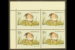 1978 20c Multicoloured "Little Grebe", Variety "yellow Omitted", SG 673a, Superb NHM Corner Block Of 4. For More Images, - Andere & Zonder Classificatie