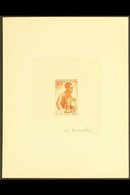 DAHOMEY 1966 50fr "Craftsman", Yvert 237, As A Superb Imperf SUNKEN DIE PROOF Printed In Yellow-brown On Card, Signed In - Andere & Zonder Classificatie