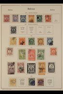1890-1942 CLEAN COLLECTION ON PRINTED PAGES Mint And Used, Mostly Fine And Fresh Condition. Note 1894 Coat Of Arms Set U - Bolivia