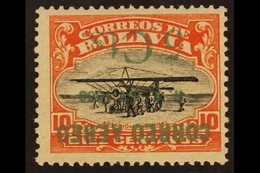 1930 5c On 10 Black And Orange With AIR POST SURCHARGE INVERTED, SG 228 Variety (Sanabria 22a), Very Fine Mint. Only 300 - Bolivia
