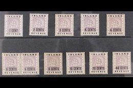 1888-89 "INLAND REVENUE" Surcharges Set To 40c, SG 175/83, Including Both Types 4c And 6c - The 6c In Se-tenant Horizont - Brits-Guiana (...-1966)