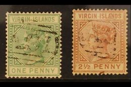 1879-80 Watermark Crown CC 1d And 2½d, SG 24/25, Good Used. (2 Stamps) For More Images, Please Visit Http://www.sandafay - British Virgin Islands