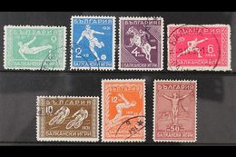 1933 Balkan Olympics Set Complete, Michel 252/58 (SG 326/32), Very Fine Used (7 Stamps) For More Images, Please Visit Ht - Other & Unclassified