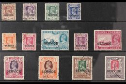 OFFICIALS 1946 KGVI "SERVICE" Ovpts Complete Set, SG O28/40, Very Fine Used (13 Stamps) For More Images, Please Visit Ht - Birma (...-1947)