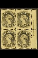 1860 1c Black On Yellowish Paper, SG 9, Inscription Block Of 4, Very Fine Mint. For More Images, Please Visit Http://www - Andere & Zonder Classificatie