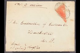1863 (17 Aug) Full Cover Front To New Brunswick Endorsed "On Service" & "St. John's / Aug 17/'63" Bearing 10c Vermilion  - Andere & Zonder Classificatie