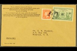 OFFICIAL 1950-7 10c Green With "G" Overprint, SG OS21, Used On 1953 "Soldier Settlement" Cover, Alongside KGVI 4c Vermil - Other & Unclassified