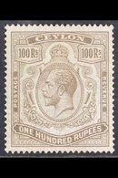 1921-32 100r Grey - Black, Wmk Mult Script CA, SG 359, Mint, The Gum With Some Mild Toning And A Small Thin Spot But Wit - Ceylon (...-1947)