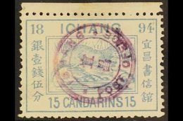 ICHANG LOCAL POST 1894 15ca Dull Light Blue, Otter, SG 7, Very Fine Used. For More Images, Please Visit Http://www.sanda - Otros & Sin Clasificación