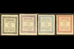1892 (April) White Paper 1d, 1½d And 2½d Fine Mint, Toned Paper 10d Mint With Small Mark At Right, SG 1/4. (4 Stamps) Fo - Islas Cook