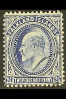 1902-12 KEVII 2½d Deep Blue, SG 46b, Fine Used. For More Images, Please Visit Http://www.sandafayre.com/itemdetails.aspx - Falklandeilanden