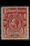 1912 10s Red On Green, Geo V, SG 68, Very Fine Mint. For More Images, Please Visit Http://www.sandafayre.com/itemdetails - Falklandeilanden