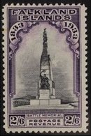 1933 2s 6d  Black And Violet, Memorial, SG 135, Very Fine And Fresh Mint. For More Images, Please Visit Http://www.sanda - Falkland Islands