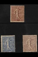 1903 MINT TRIO. 20c Purple-brown, 25c Blue & 30c Lilac Sower (Yvert 131/33, SG 317/19), Fine Mint. (3 Stamps) For More I - Altri & Non Classificati