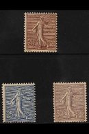 1903 MINT TRIO. 20c Purple-brown, 25c Blue & 30c Lilac Sower (Yvert 131/33, SG 317/19), Fine Mint. (3 Stamps) For More I - Andere & Zonder Classificatie