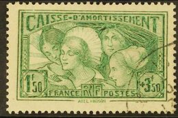 1931 1.50f+3.50f Green Sinking Fund (Yvert 269, SG 493), Very Fine Cds Used, Fresh. For More Images, Please Visit Http:/ - Otros & Sin Clasificación