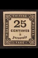 POSTAGE DUE 1871-78 25c Black (Yvert 5, SG D212), Mint Small Part Gum, Four Good To Large Margins, Light Wrinkles, Cat £ - Andere & Zonder Classificatie