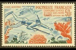 POLYNESIA 1965 50F Multicoloured "Spear Fisherman" Air Post, Yv 14, Never Hinged Mint For More Images, Please Visit Http - Other & Unclassified