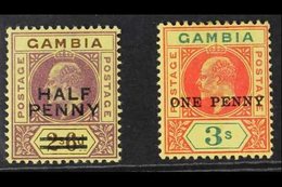 1906 ½d And 1d Surcharge Pair, SG 69/70, Very Fine Mint. (2 Stamps) For More Images, Please Visit Http://www.sandafayre. - Gambie (...-1964)