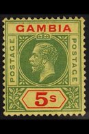 1912-22 KGV MCA Wmk 5s Green & Red On Pale Yellow, SG 102, Very Fine Mint. For More Images, Please Visit Http://www.sand - Gambia (...-1964)
