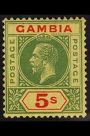 1912-22 KGV MCA Wmk 5s Green & Red On Pale Yellow, SG 102, Very Fine Mint. For More Images, Please Visit Http://www.sand - Gambie (...-1964)