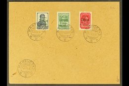 PANEVEZYS (PONEWESCH) 1941 July 10k Prussian Blue, 20k Yellow- Green With Green Overprint & 60k Lilac- Red (Michel 5, 7a - Other & Unclassified