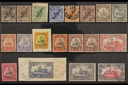 MARIANAS ISLANDS 1900-1901 FINE USED COLLECTION Presented On A Stock Card That Includes 1900 "Marianen" Overprinted 3pf  - Other & Unclassified