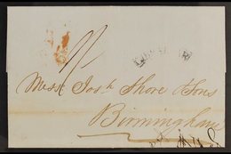 1840 (29 Jan) Entire Letter From Malaga Addressed To Birmingham, Bearing Black "GIBRALTAR" Framed Arc Postmark And Two T - Gibilterra