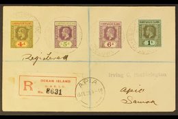 1922 (Jan) A Most Attractive Envelope Registered To Apia, Samoa, Bearing KGV 4d, 5d, 6d And 1s Tied GPO (Ocean Is) Cds's - Isole Gilbert Ed Ellice (...-1979)