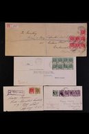 TARAWA 1914-40 Group Of KGV Franked Covers, With 1914 Bearing 1d X7 Registered To London With Manuscript Label, 1927 Bea - Isole Gilbert Ed Ellice (...-1979)