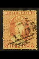 1862-62 6d Rose Chalon, SG 3, Well Centered For These, Neat A15 Cancel. For More Images, Please Visit Http://www.sandafa - Grenada (...-1974)