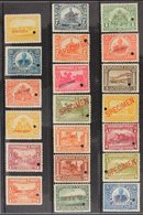 1906-13 Pictorials Complete Set With "SPECIMEN" Overprints, Scott 125/144, Never Hinged Mint (8c Olive-green With Distur - Haití