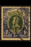 JIND 1937-38 5r Green & Blue, SG 123, Fine Cds Used For More Images, Please Visit Http://www.sandafayre.com/itemdetails. - Andere & Zonder Classificatie