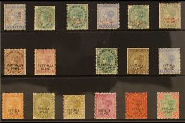 PATIALA 1884-1945 MINT QV SELECTION Presented On A Stock Card. Includes 1884 2a & 4a, 1885 Red & Black Opt'd Sets Inc 2a - Autres & Non Classés