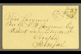1871 COVER FROM CORK TO BENGAL 1871 (5 Jan) Cover To Hooghly, Bengal, Bearing GB 1867 9d Straw Plate 4, SG 110, Tied By  - Altri & Non Classificati
