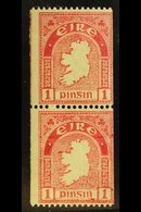 1922-34 1d Carmine, Perf.15 X Imperf, Vertical Pair, SG 72c, Hiberian D2cii, Never Hinged Mint. For More Images, Please  - Andere & Zonder Classificatie